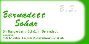 bernadett sohar business card